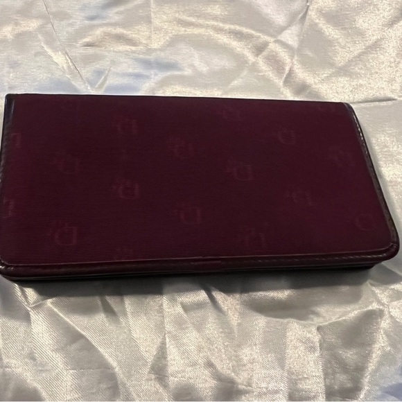 ✨ Christian Dior Burgundy Jacquard Wallet | France Made | Gold Logo–Authentic  ✨ main image 2